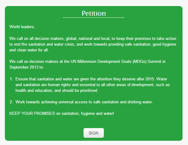 World Toilet day petition
