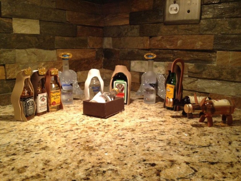 I have no idea where this Liquor Nativity came from. Someone posted the pic to my Facebook wall. Anyone who wants to take credit, maybe you can talk to Teena (and she can sell you some advertising).